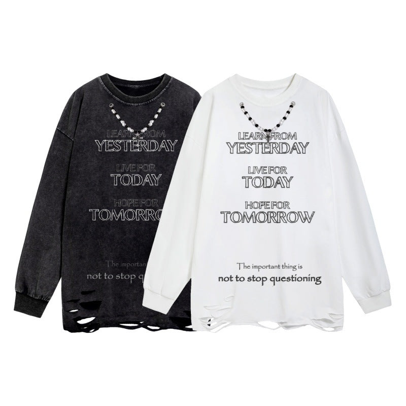 Designing sweatshirts with worn-out holes