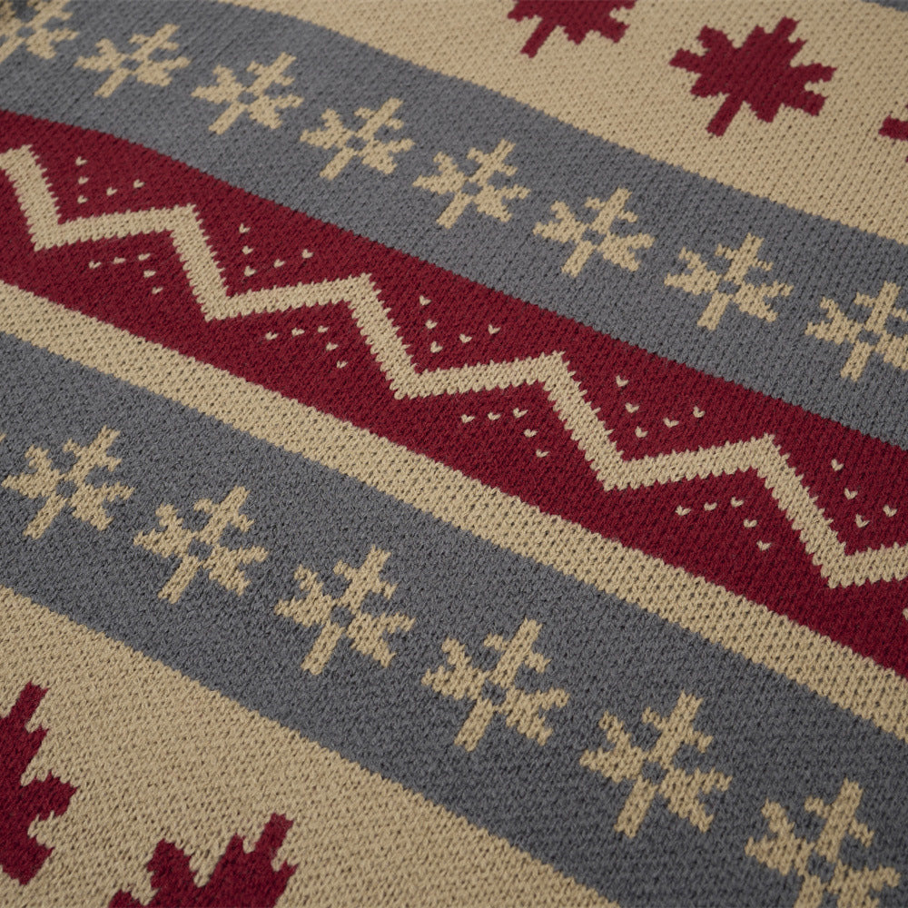 Pattern striped round neck sweater