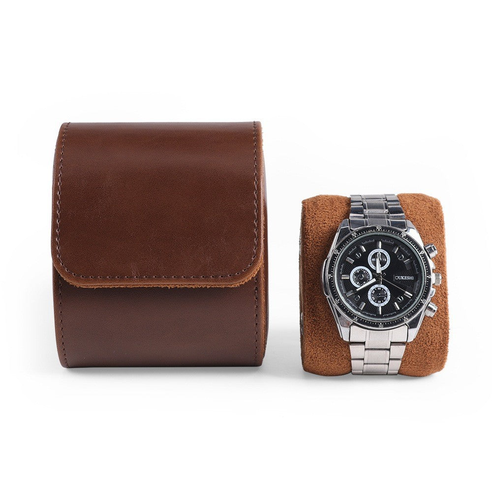 Leather 3-Watch Storage Box with Stitched Detail, Mechanical Watch OrganizerJewelry Display Case