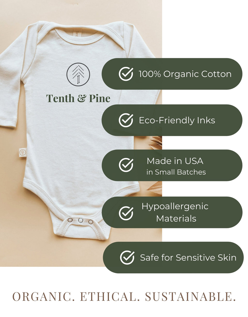 Little Miracle Organic Baby Bodysuit Long Sleeve