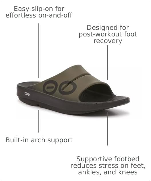 OOFOS OOahh Recovery Slide Sandals For Men & Women (Matte Black, US Footwear Size System, Adult, Women, Numeric, Medium, 11)OOFOS OOahh Recovery Slide Sandals For Men & Women (Matte Black, US Footwear S…