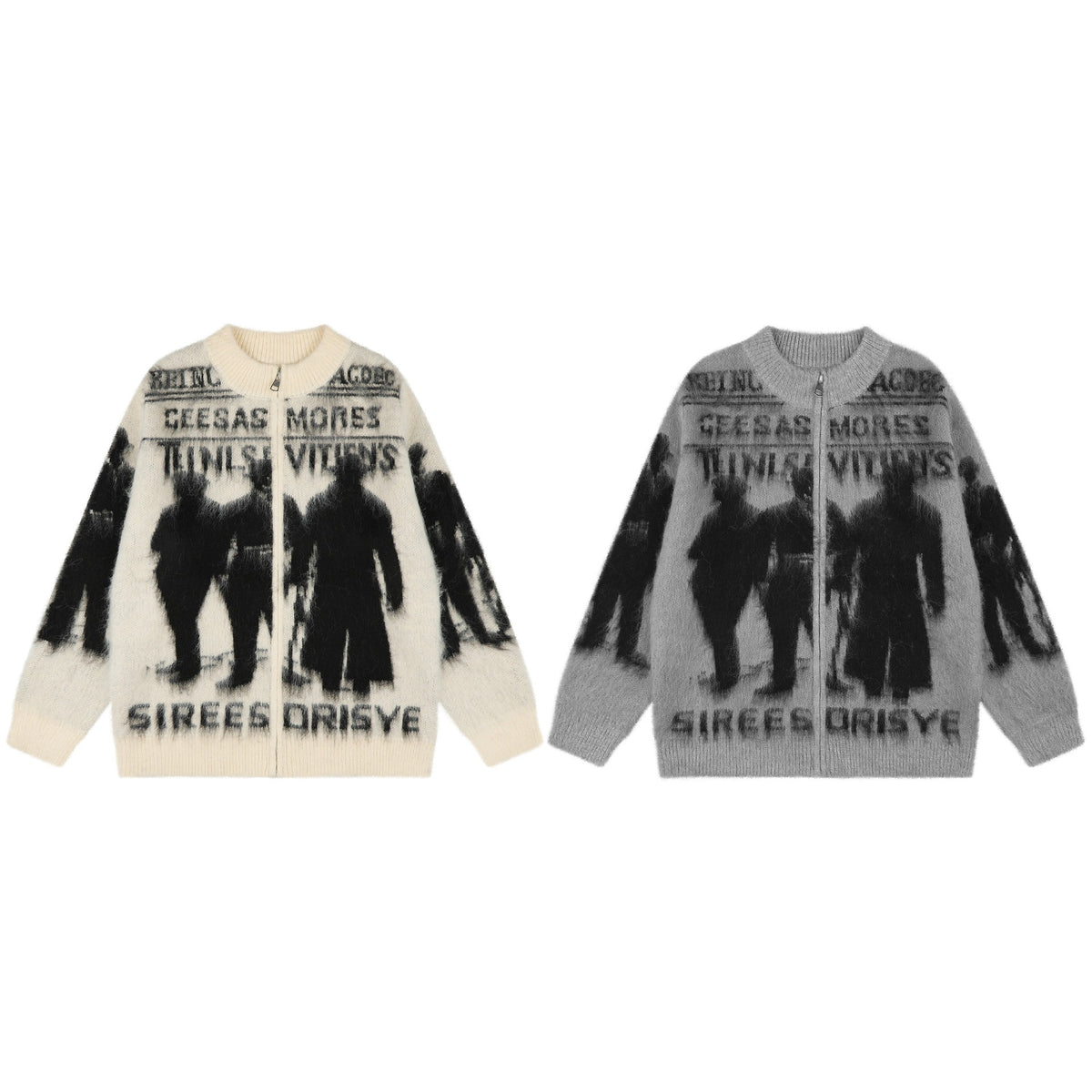 Zipper portrait letter jacket