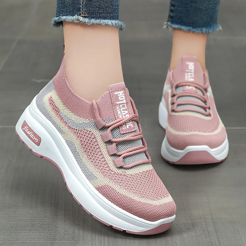 Thick soled casual style women's shoes height increasing shoes mesh breathable shoes children's shoes