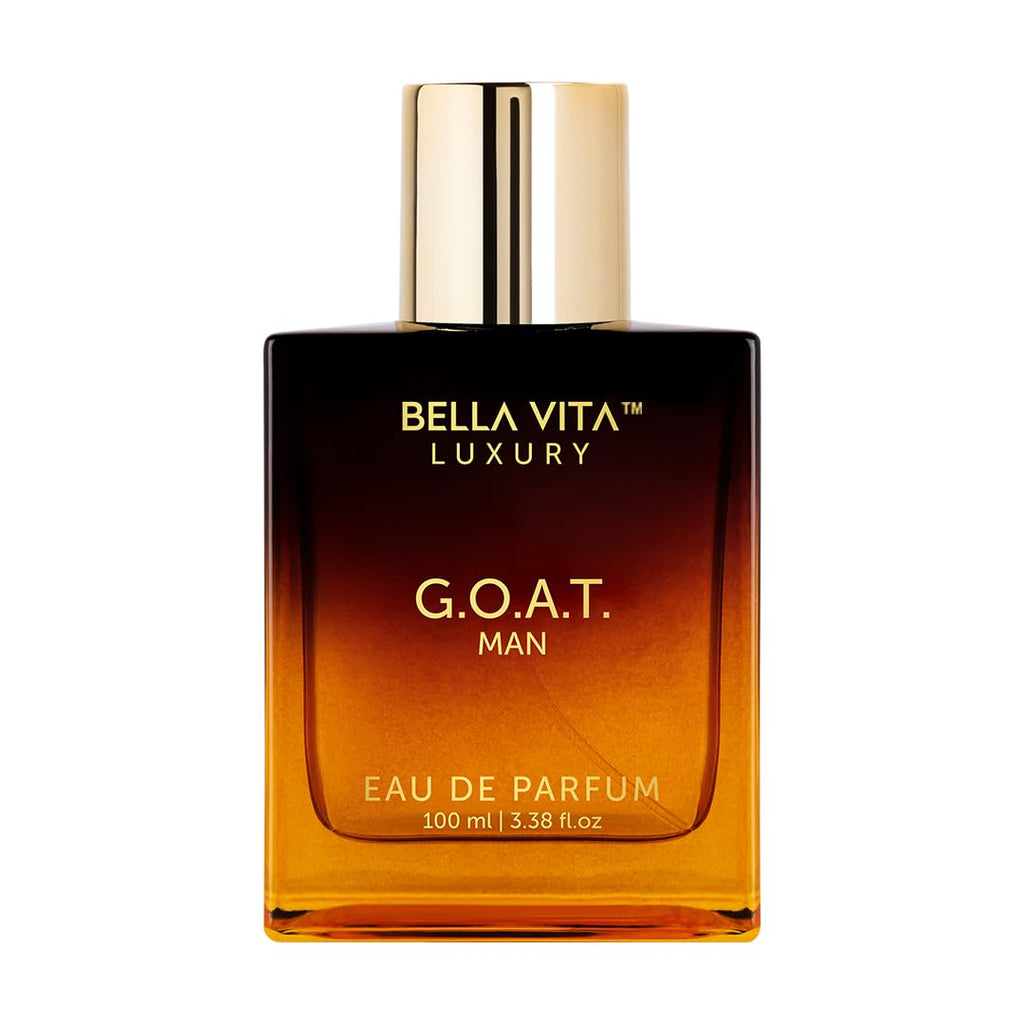 Bellavita Luxury G.O.A.T. Eau de Parfum | 100 ml (3.4 fl.oz.) | Perfume for Men | Citrus, Bergamot, Patchouli, and Vetiver Notes | Long Lasting Men's Fragrance | Gift for father's Day