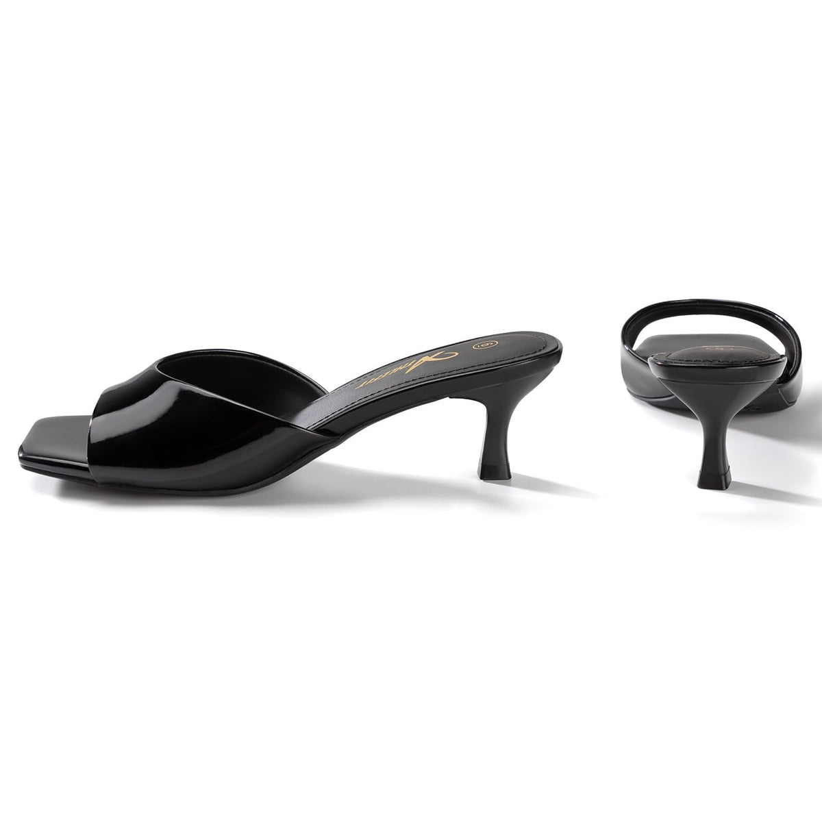 Athlefit Women's Kitten Heels Open Square Toe Heeled Sandals Slip On Comfortable Casual Clear Low Heels for Prom Si/ze 8Athlefit Women's Kitten Heels Open Square Toe Heeled Sandals Slip On Comfortable C…