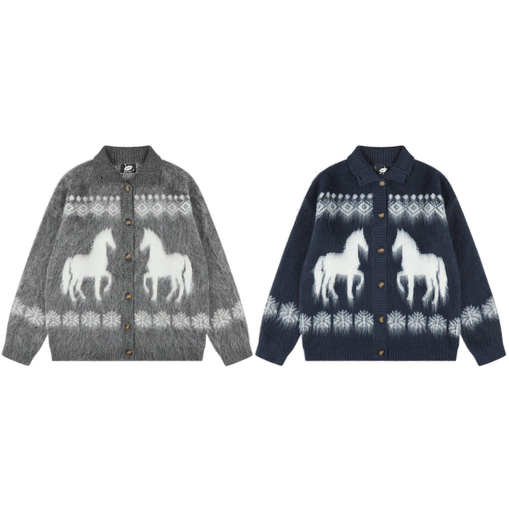 Polo horse patterned coat