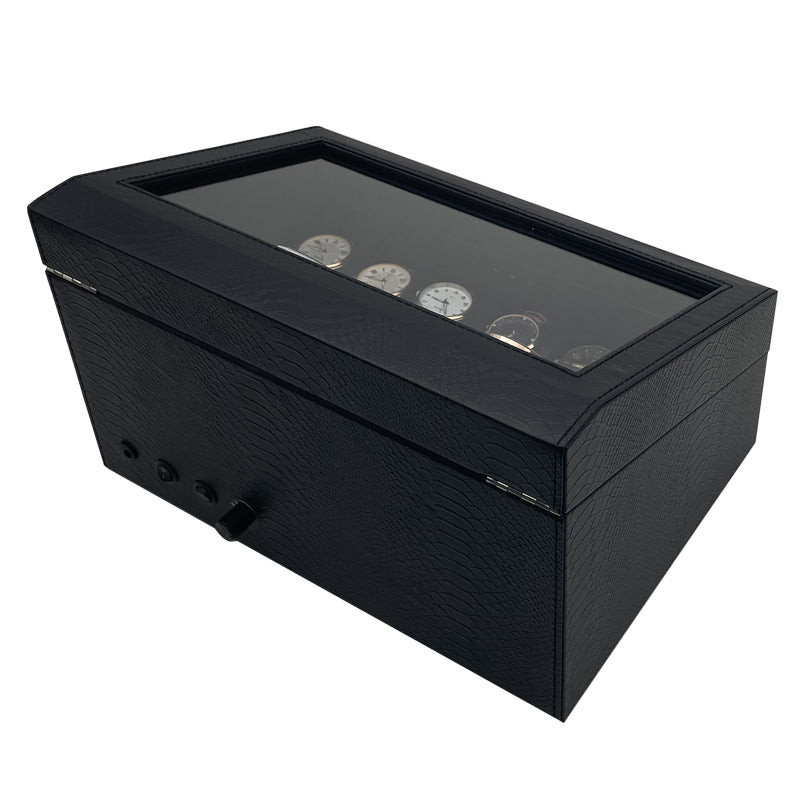 Snake skin pattern PU leather 6 rocking watch storage position mechanical watch automatic rocking watch winding device