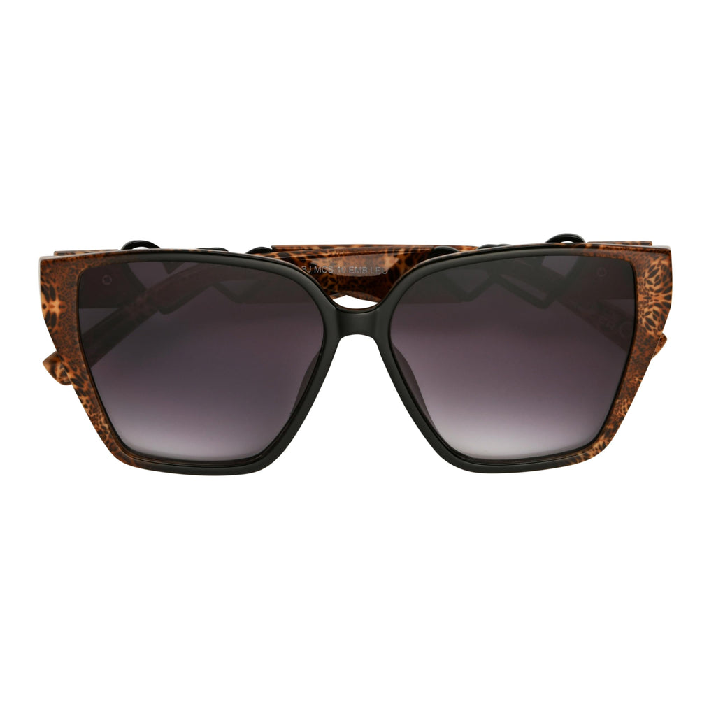 Betsey Johnson Women's Soul Shine Sunglasses Cateye, Leopard, 58 mm