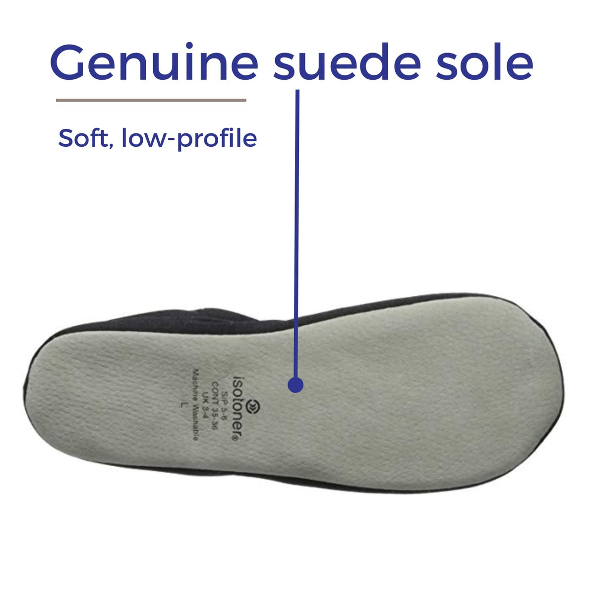 isotoner with Bow, Suede Sole, White, Medium / 6.5-7.5 US