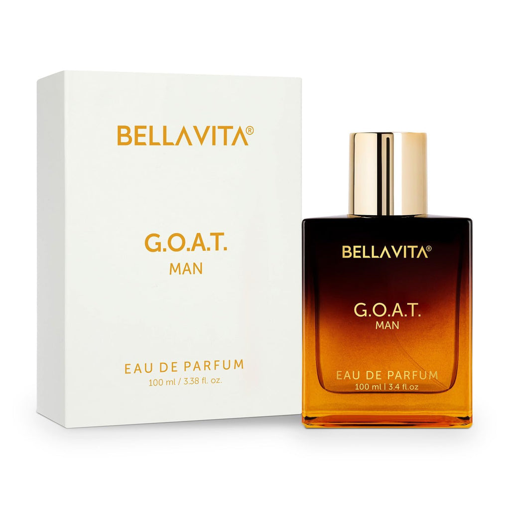 Bellavita Luxury G.O.A.T. Eau de Parfum | 100 ml (3.4 fl.oz.) | Perfume for Men | Citrus, Bergamot, Patchouli, and Vetiver Notes | Long Lasting Men's Fragrance | Gift for father's Day