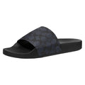 COACH Men's Coated Canvas Pool Slide Sandal, Charcoal Signature, 11COACH Men's Coated Canvas Pool Slide Sandal, Charcoal Signature, 11