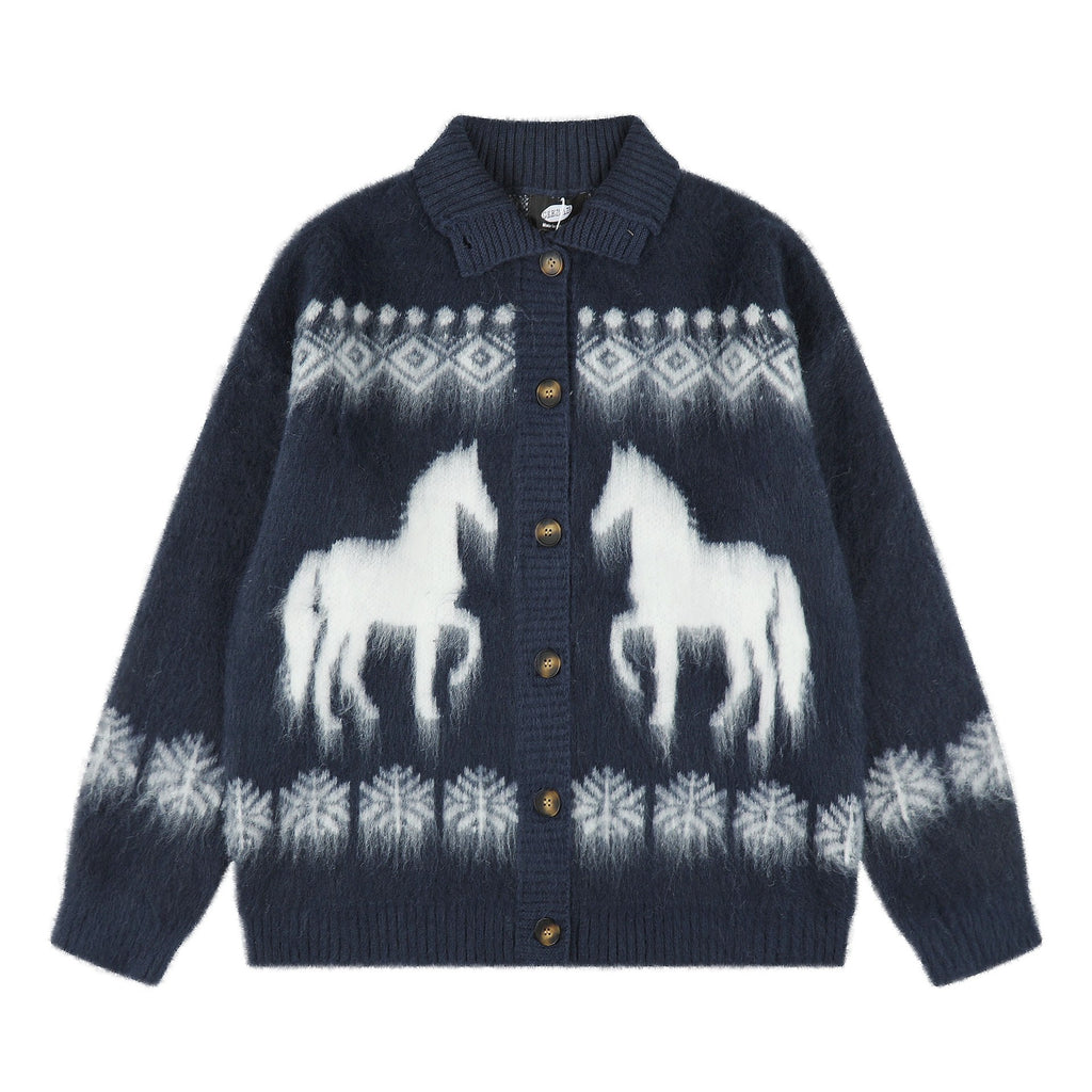 Polo horse patterned coat