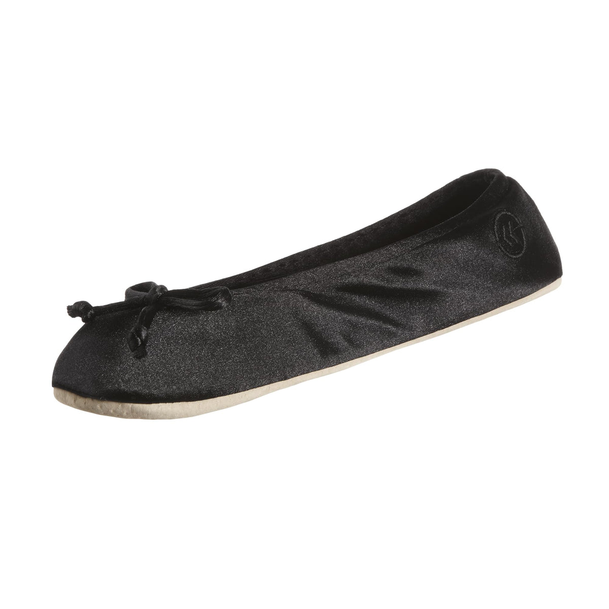 isotoner with Bow, Suede Sole, White, Medium / 6.5-7.5 US