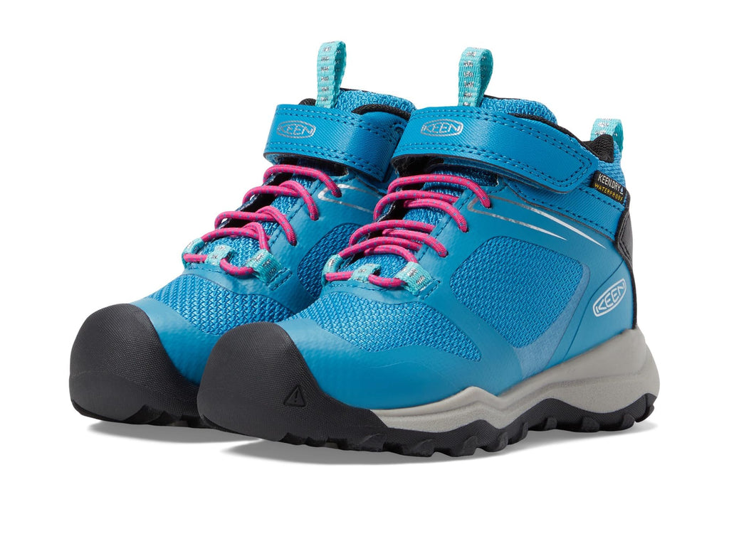 KEEN Unisex-Child Wanduro Mid Height Waterproof Easy On Durable Sneaker Hiking Boots, Fjord Blue/Fuchsia Purple, 7KEEN Unisex-Child Wanduro Mid Height Waterproof Easy On Durable Sneaker Hiking…