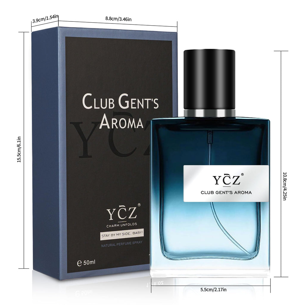Ycz Midnight Marine Eau de Parfum for Men, 1.7 Fl Oz (50 mL), Long-Lasting Cologne, Fresh Marine & Woody Fragrance with Grapefruit, Ginger and Cedar Notes for Daily Wear, Date Night and Gifts