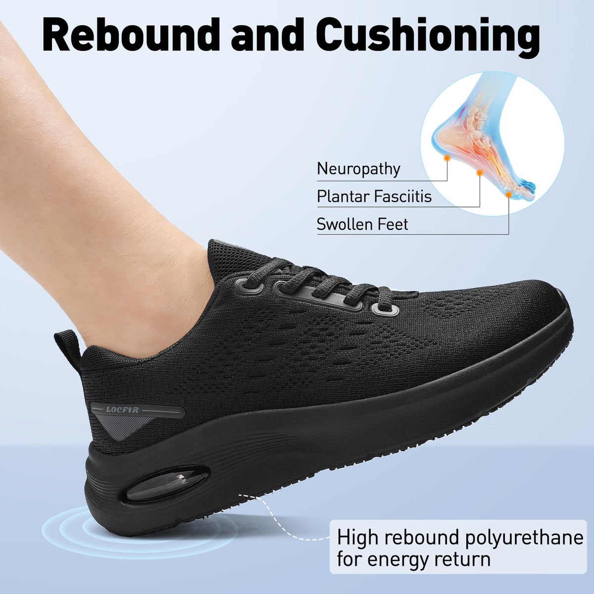 LOCFIR Wide Toe Box Walking Shoes Women with Cushioned Arch Support Orthopedic Running Sneakers for Plantar Fasciitis Non-Slip Lightweight Comfortable Breathable Workout Tennis Shoes Grey Purple US 8LOCFIR Wide Toe Box Walking Shoes Women with Cushioned A