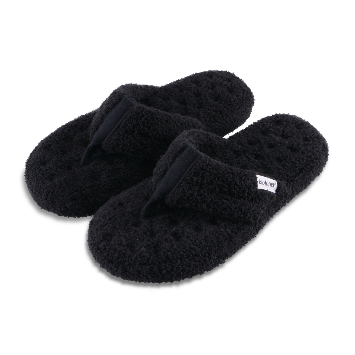 isotoner Women's Indoor/Outdoor Cozy Plush Terry Knit Clog and Flip Flop Slippers with Memory Foam Comfort, Evening Sand, 7.5-8isotoner Women's Indoor/Outdoor Cozy Plush Terry Knit Clog and Flip Flop Slippers with M… l