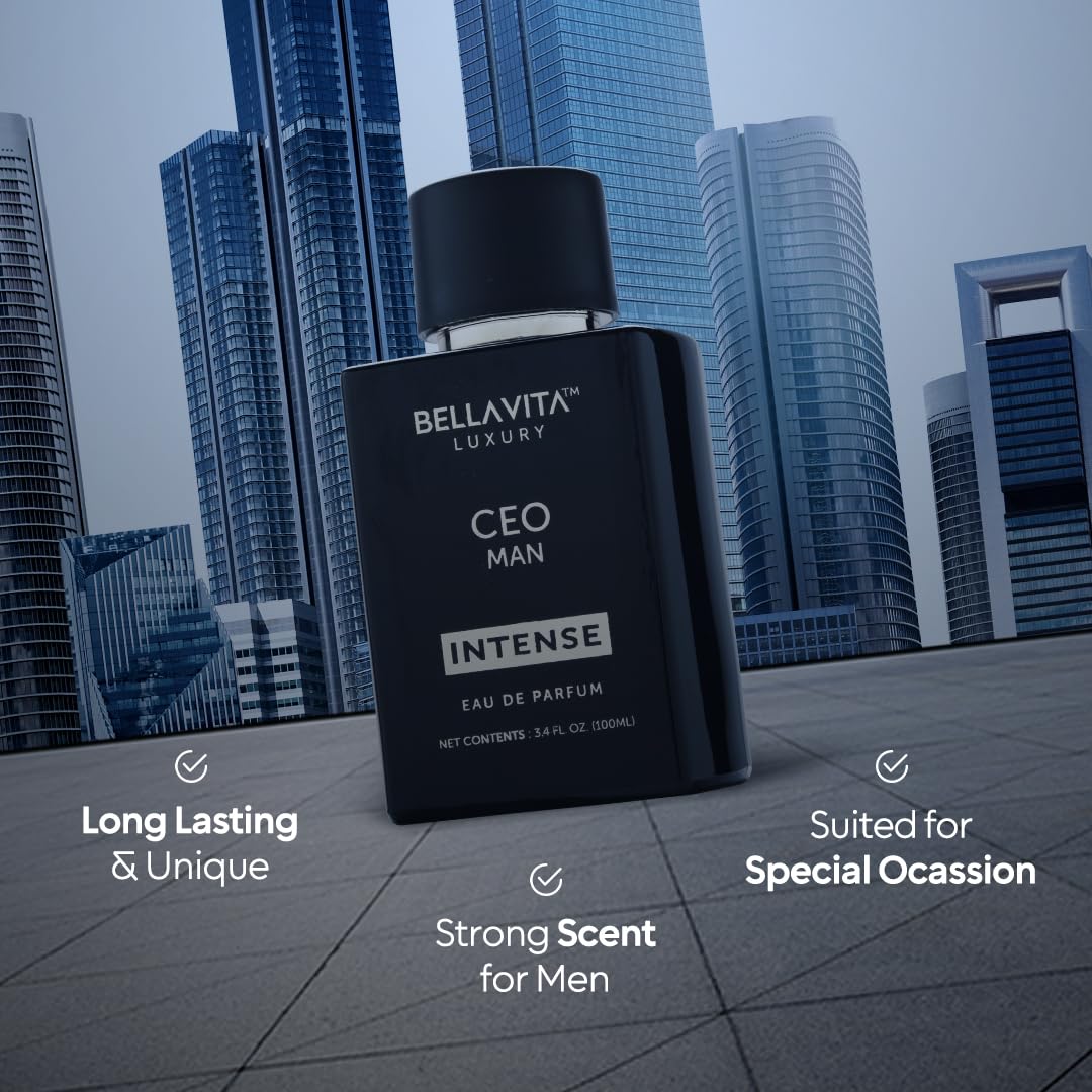 Bellavita Luxury G.O.A.T. Eau de Parfum | 100 ml (3.4 fl.oz.) | Perfume for Men | Citrus, Bergamot, Patchouli, and Vetiver Notes | Long Lasting Men's Fragrance | Gift for father's Day
