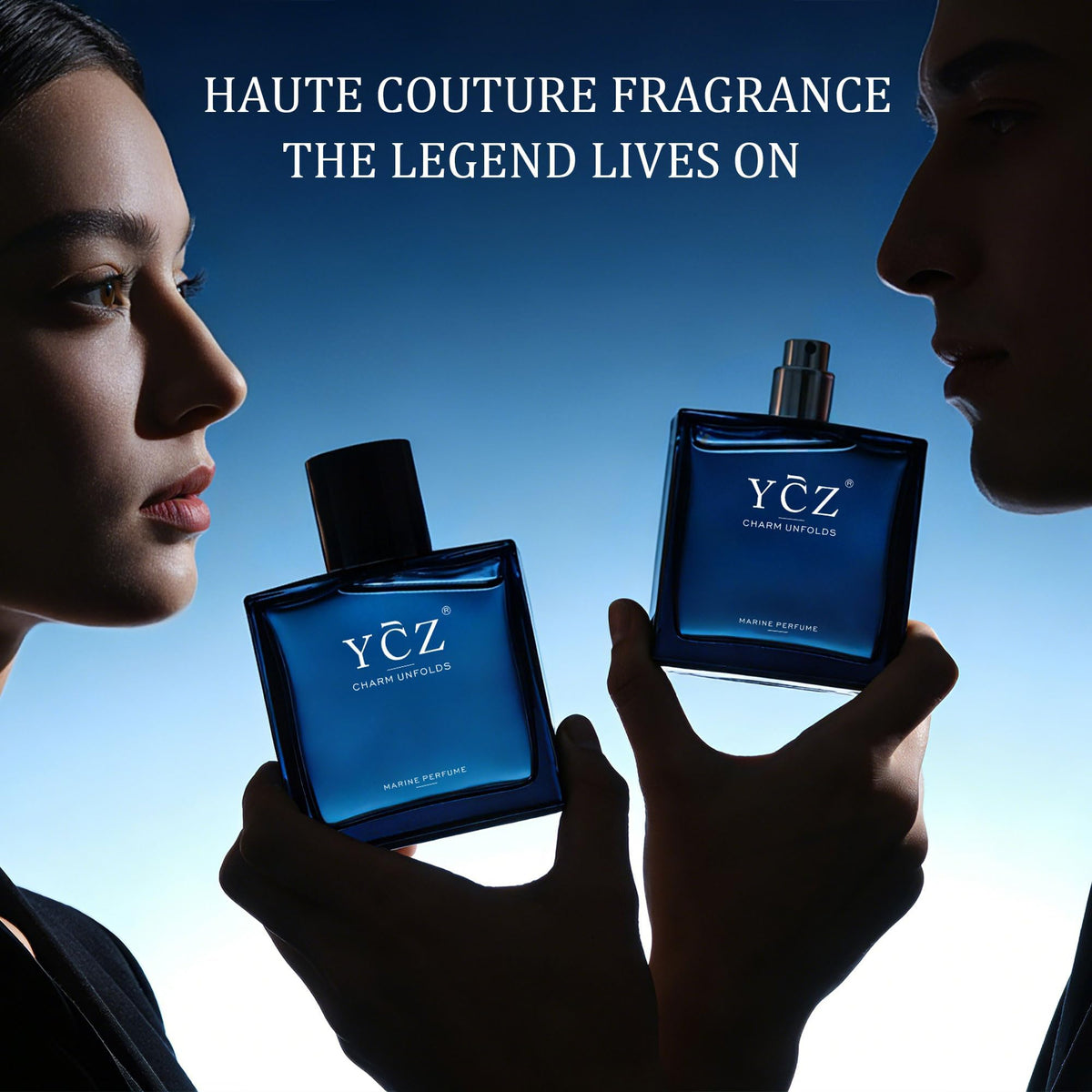 Ycz Midnight Marine Eau de Parfum for Men, 1.7 Fl Oz (50 mL), Long-Lasting Cologne, Fresh Marine & Woody Fragrance with Grapefruit, Ginger and Cedar Notes for Daily Wear, Date Night and Gifts