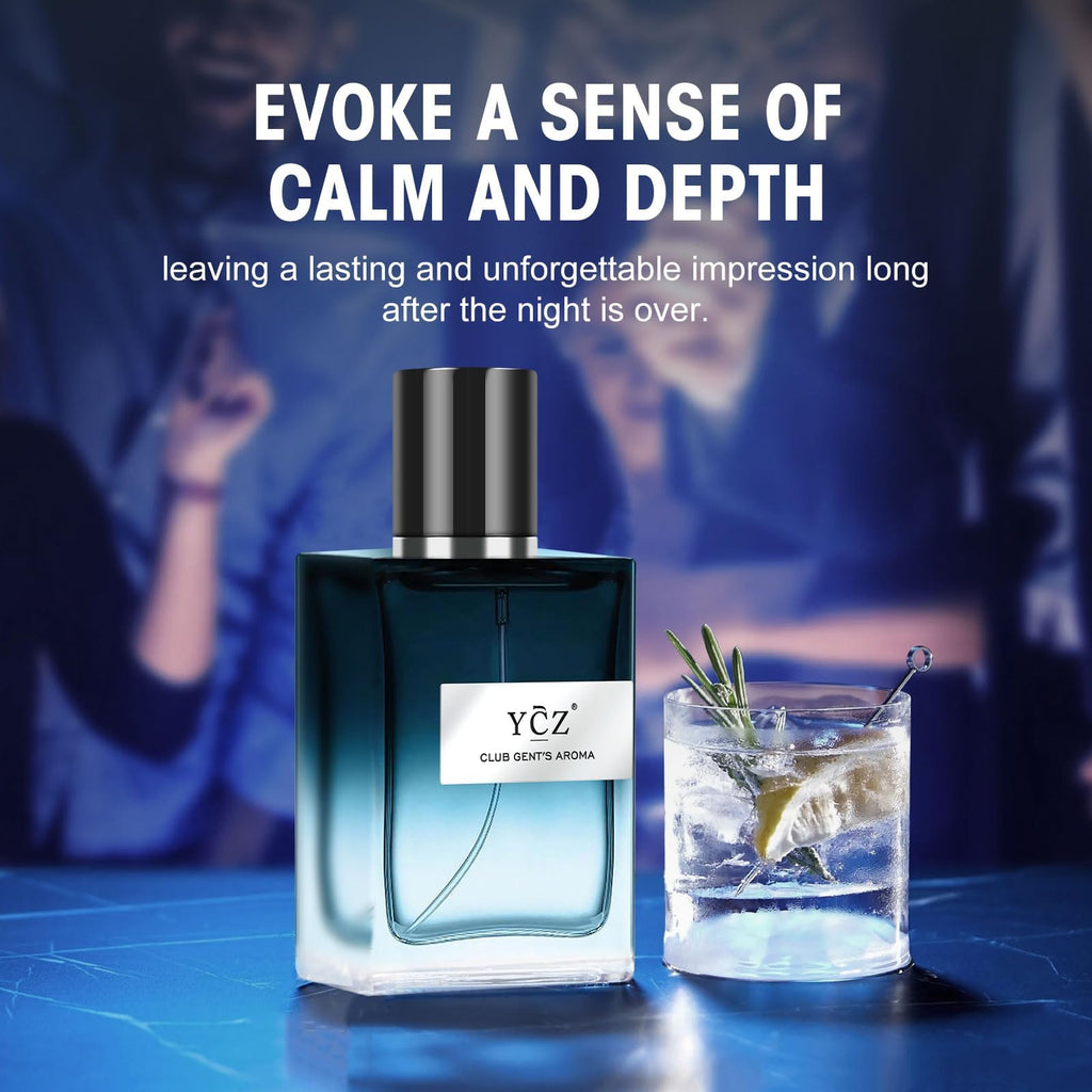 Ycz Midnight Marine Eau de Parfum for Men, 1.7 Fl Oz (50 mL), Long-Lasting Cologne, Fresh Marine & Woody Fragrance with Grapefruit, Ginger and Cedar Notes for Daily Wear, Date Night and Gifts