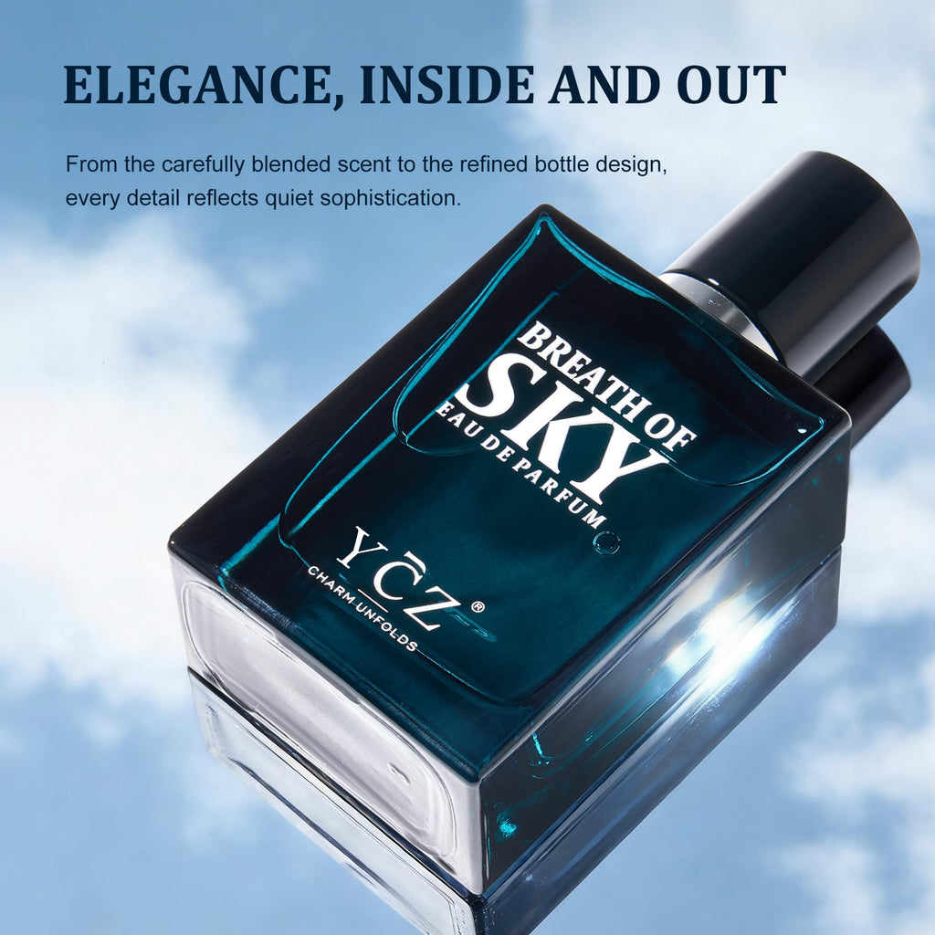 Ycz Midnight Marine Eau de Parfum for Men, 1.7 Fl Oz (50 mL), Long-Lasting Cologne, Fresh Marine & Woody Fragrance with Grapefruit, Ginger and Cedar Notes for Daily Wear, Date Night and Gifts