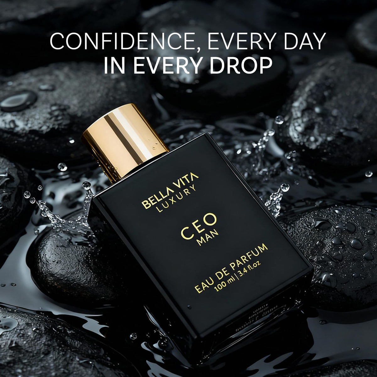 Bellavita Luxury G.O.A.T. Eau de Parfum | 100 ml (3.4 fl.oz.) | Perfume for Men | Citrus, Bergamot, Patchouli, and Vetiver Notes | Long Lasting Men's Fragrance | Gift for father's Day
