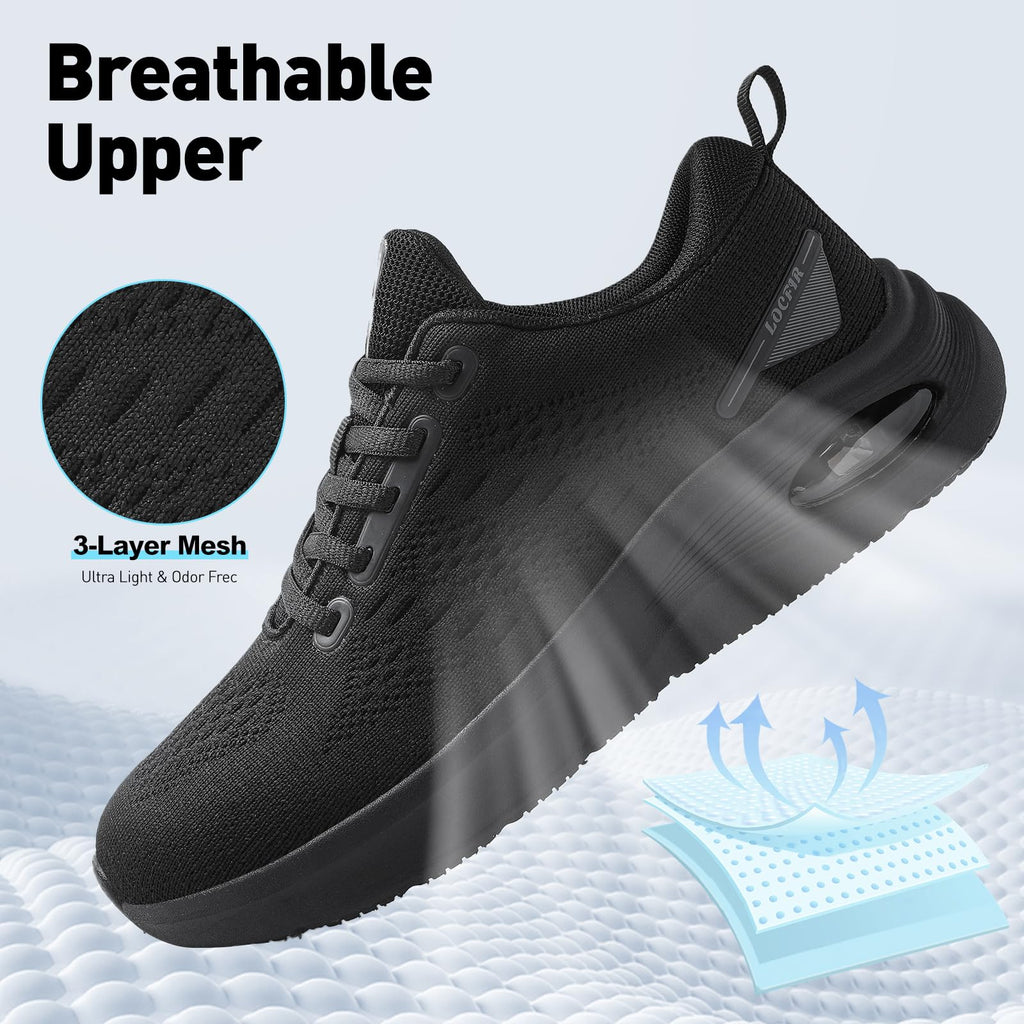 LOCFIR Wide Toe Box Walking Shoes Women with Cushioned Arch Support Orthopedic Running Sneakers for Plantar Fasciitis Non-Slip Lightweight Comfortable Breathable Workout Tennis Shoes Grey Purple US 8LOCFIR Wide Toe Box Walking Shoes Women with Cushioned A