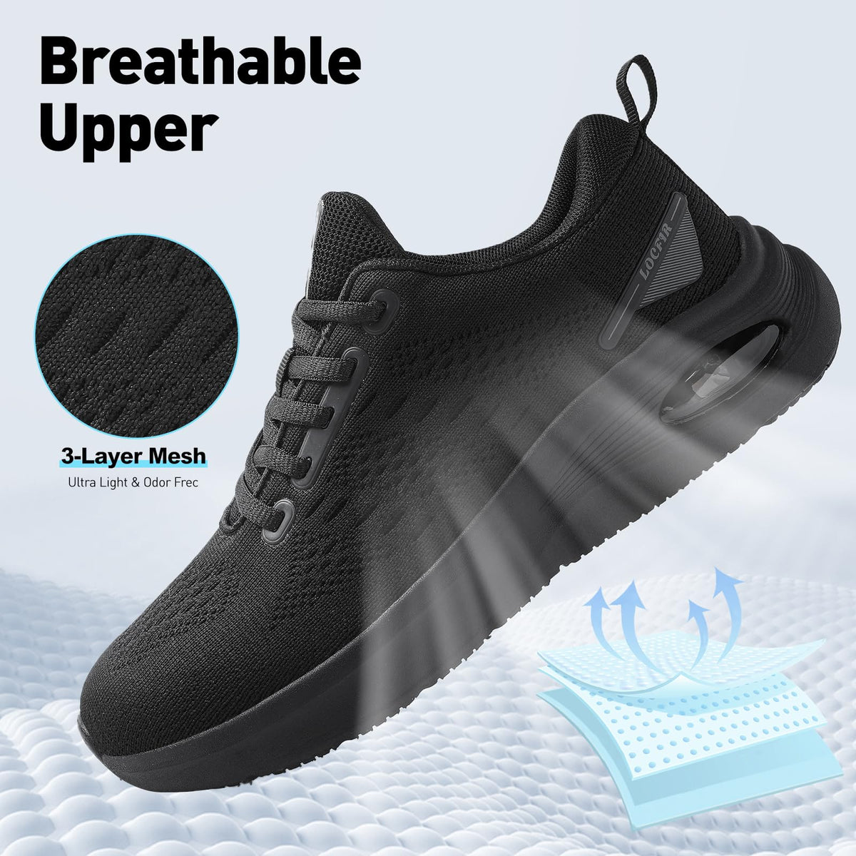 LOCFIR Wide Toe Box Walking Shoes Women with Cushioned Arch Support Orthopedic Running Sneakers for Plantar Fasciitis Non-Slip Lightweight Comfortable Breathable Workout Tennis Shoes Grey Purple US 8LOCFIR Wide Toe Box Walking Shoes Women with Cushioned A