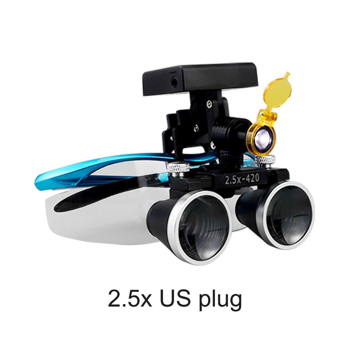 Binocular Surgical Magnifier Headlamp with 2.5x/3.5x Lenses, 5W 3D Clip-On LED Headlight for Dental