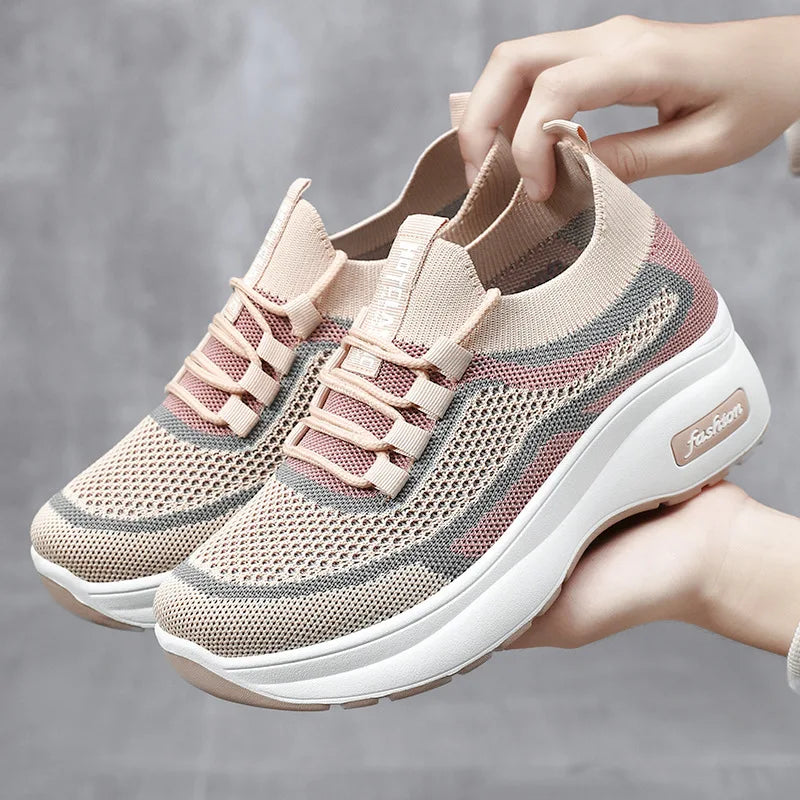 Thick soled casual style women's shoes height increasing shoes mesh breathable shoes children's shoes