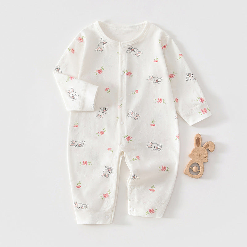 Summer baby jumpsuit thin and cute long sleeved baby clothes
