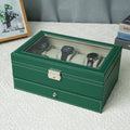 Double layered watch box with open windows transparent large capacity display jewelry storage box