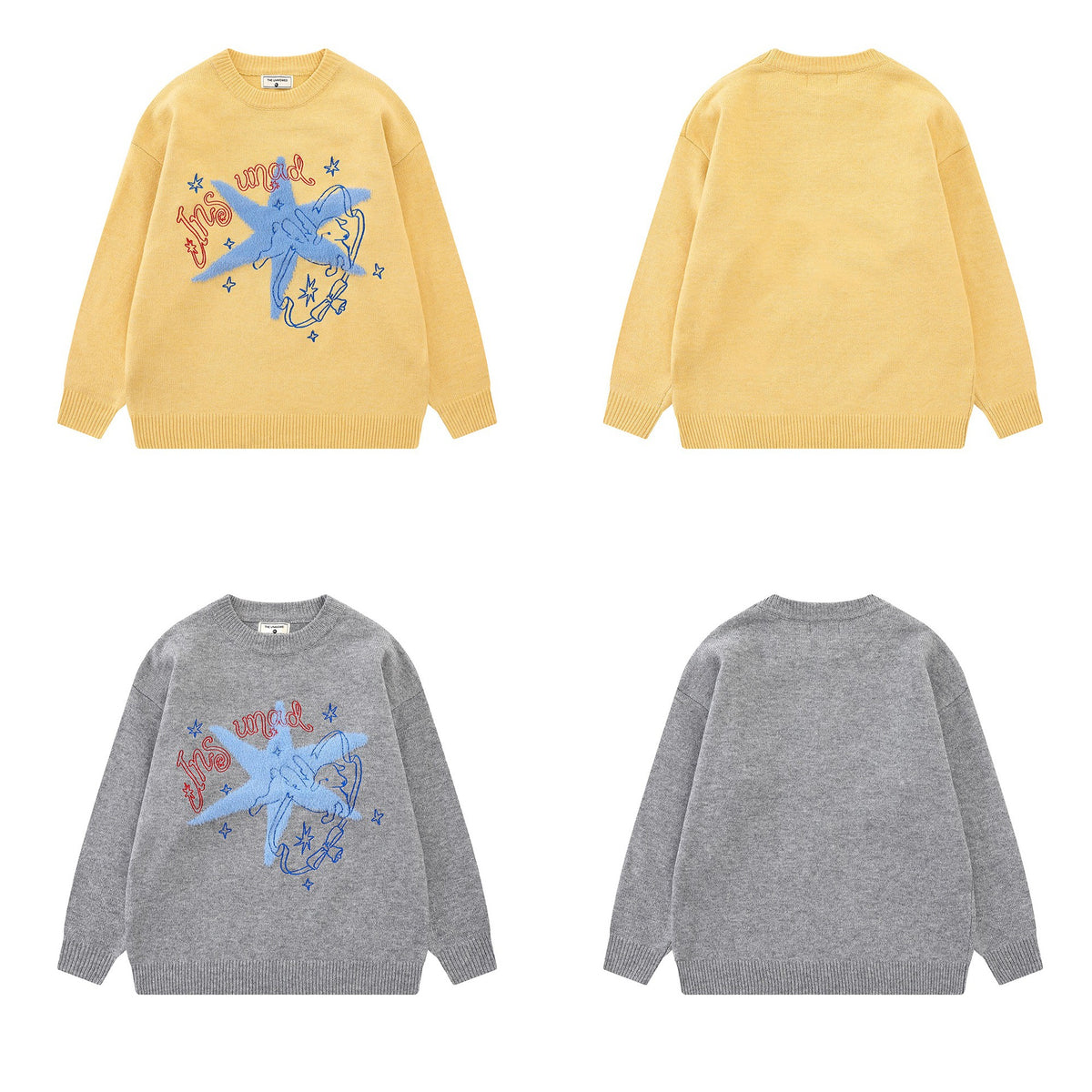 Starfish pattern embroidered sweater