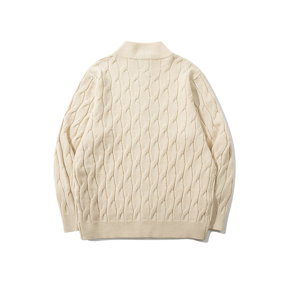Twisted flower zipper knitted jacket