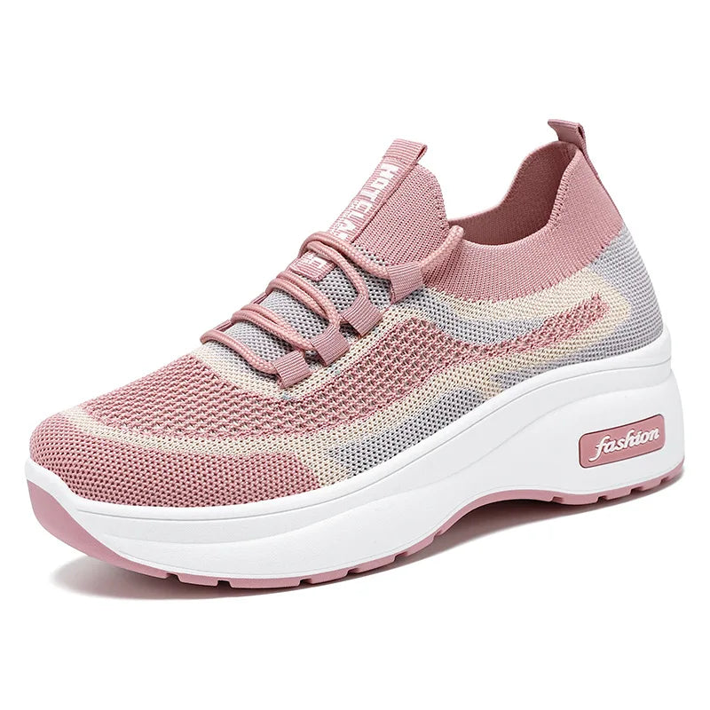 Thick soled casual style women's shoes height increasing shoes mesh breathable shoes children's shoes