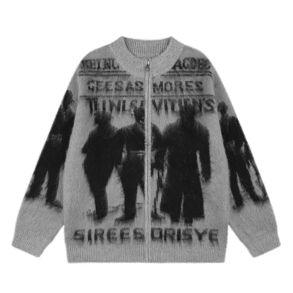 Zipper portrait letter jacket
