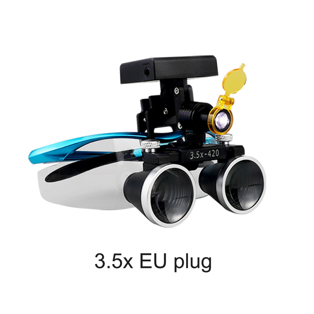 Binocular Surgical Magnifier Headlamp with 2.5x/3.5x Lenses, 5W 3D Clip-On LED Headlight for Dental