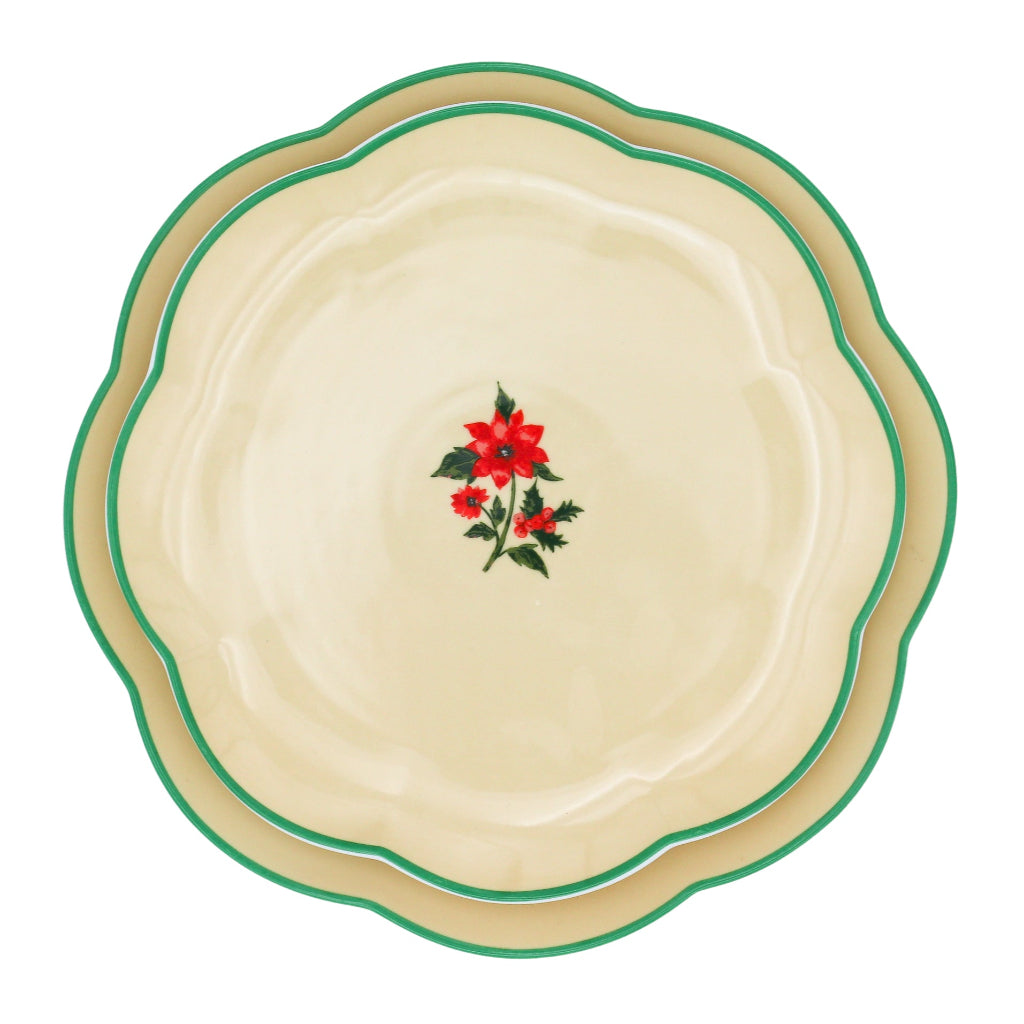 Fabled Flora Scalloped Ceramic Starter Plates – Case of 12 (+3 Bonus Plates)