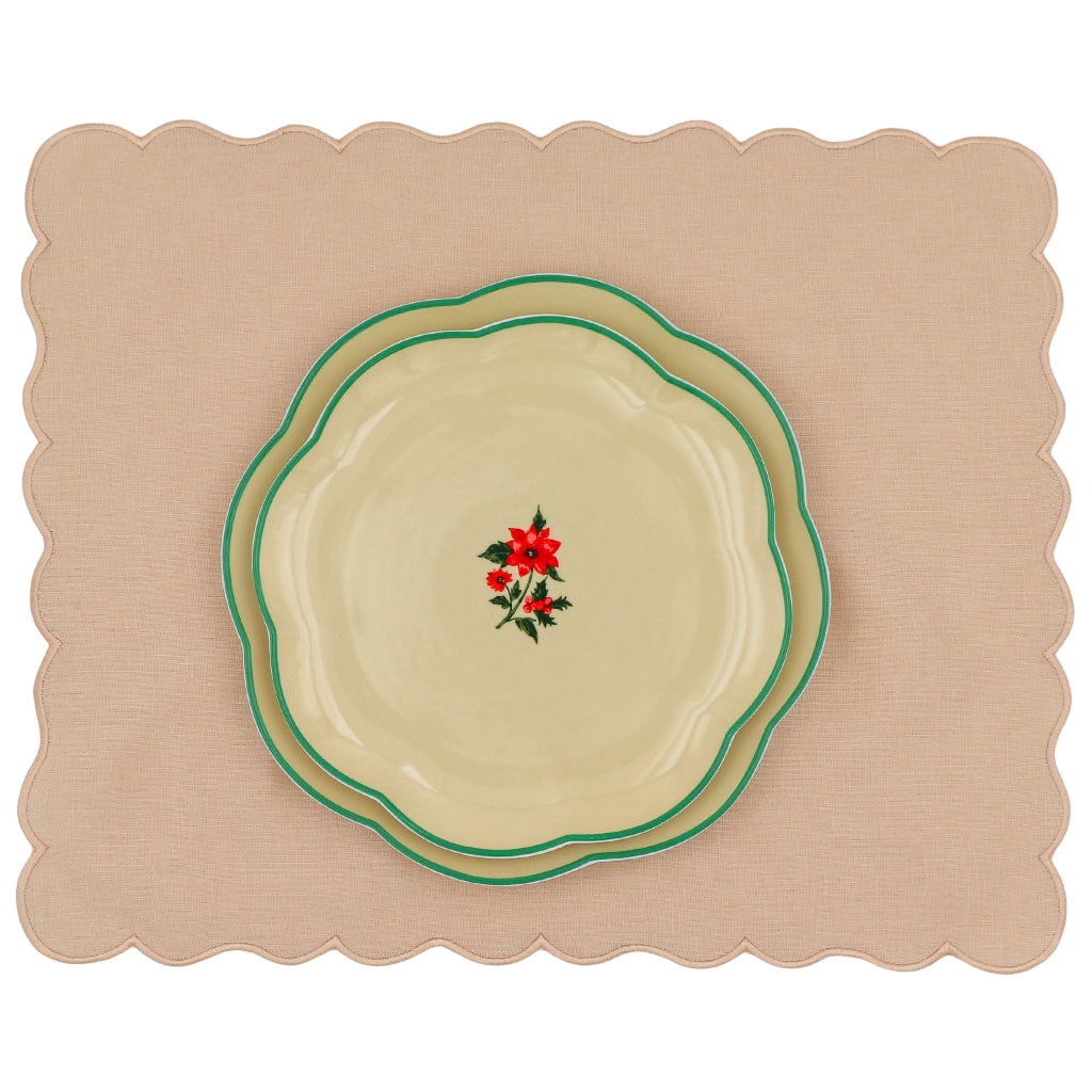 Fabled Flora Scalloped Ceramic Starter Plates – Case of 12 (+3 Bonus Plates)