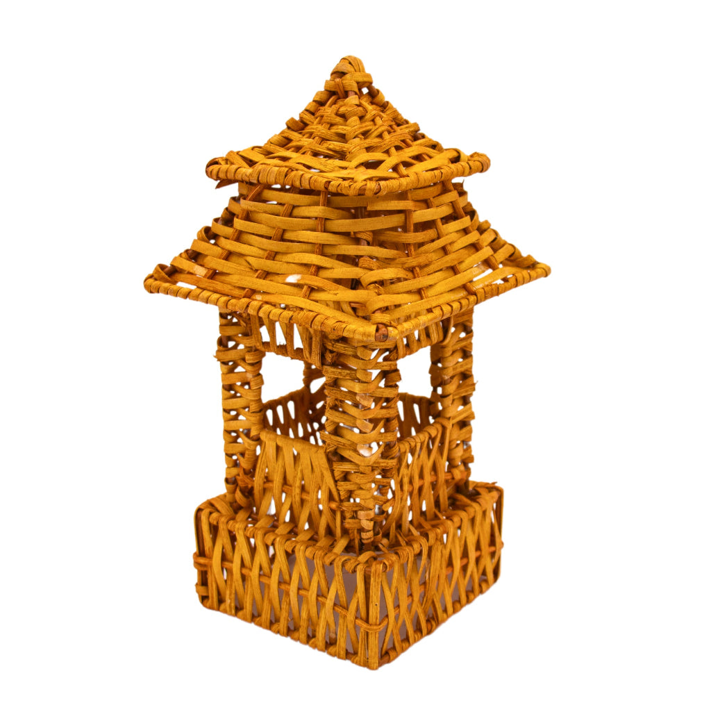 10 (+1 Free Bonus) Small Natural Rattan Pagoda Lanterns - Handmade