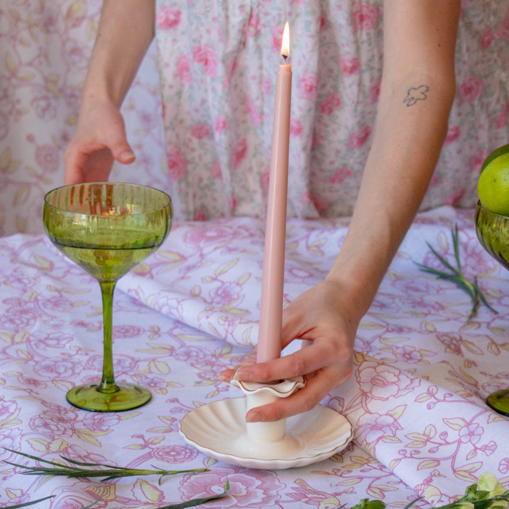 Extra Tall Rose Glow Taper Candle, 1 Case of 48 Packs (4 Candles per Pack)