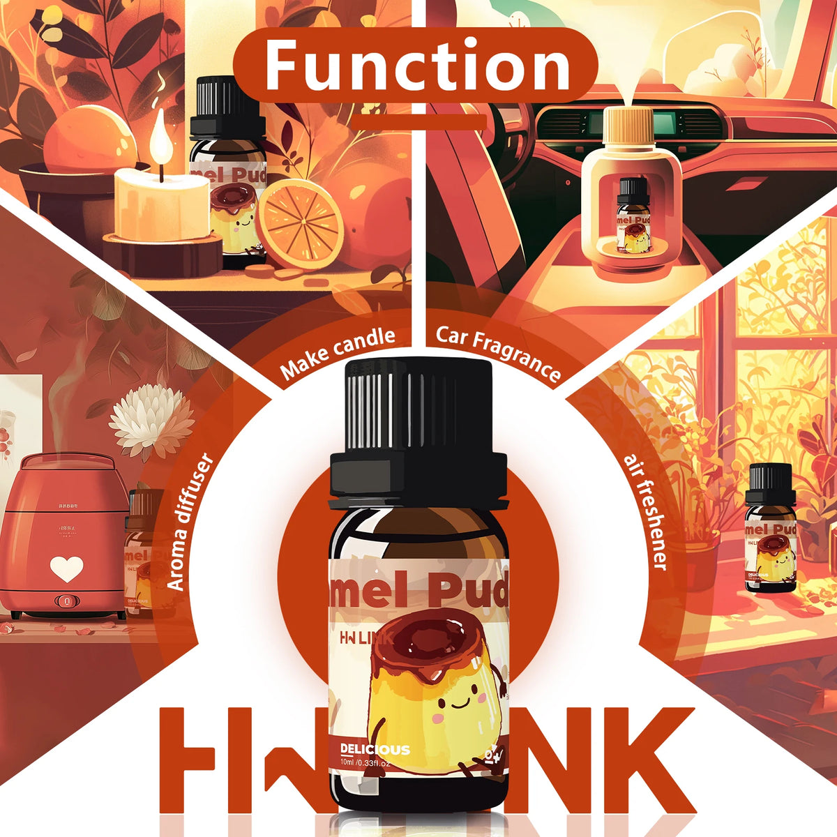 10ml Caramel Pudding Fragrance Oils Long-Lasting Fragrance For Candle Making,Humidifier, Diffusers