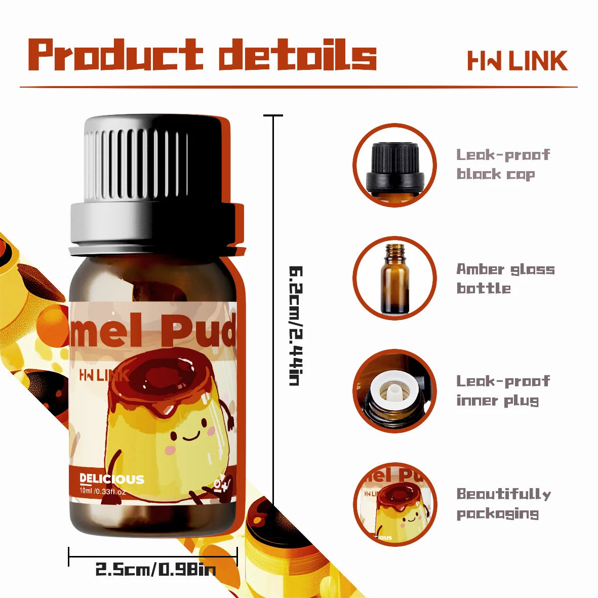 10ml Caramel Pudding Fragrance Oils Long-Lasting Fragrance For Candle Making,Humidifier, Diffusers