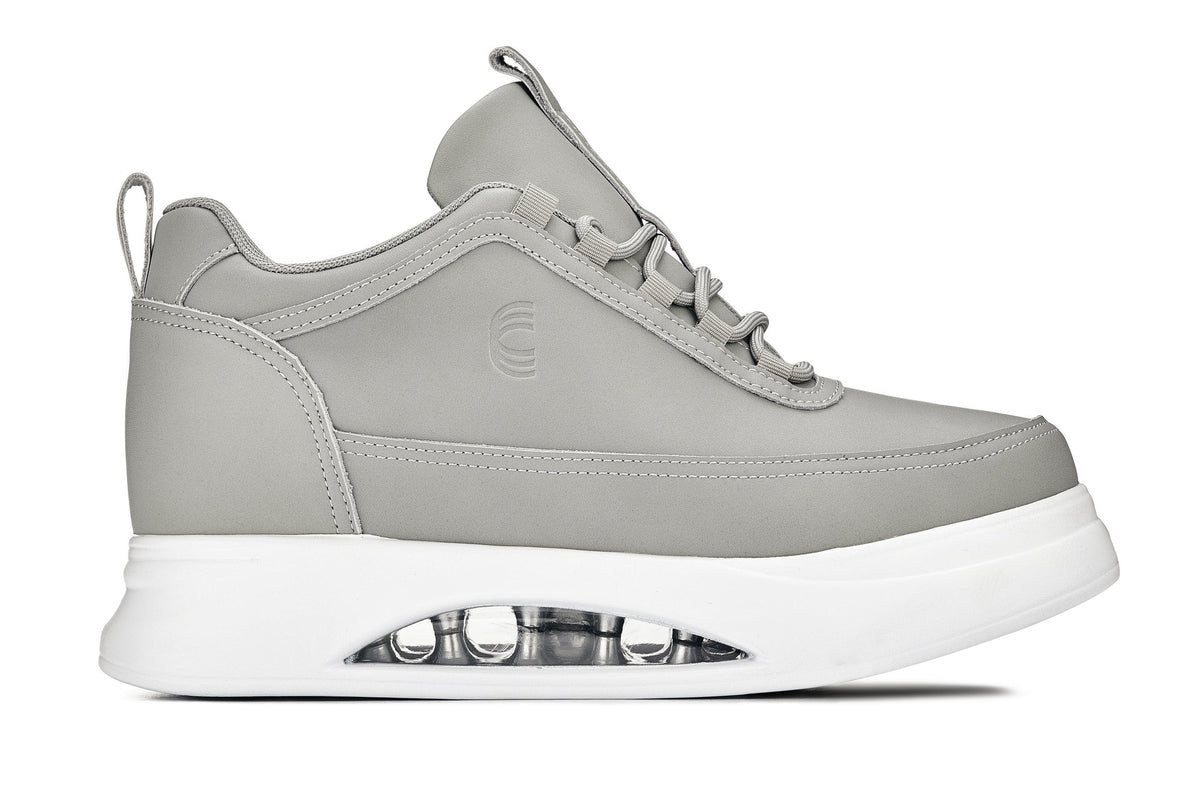 CALTO - S4927 - 3.2 Inches Taller (Dove Grey/White Sole) - Chunky Elevated Platform Sneakers