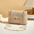 Yogodlns Knitted Straw Crossbody Bag For Women With Chain Strap Day To Night - Versatile Day To Night Use