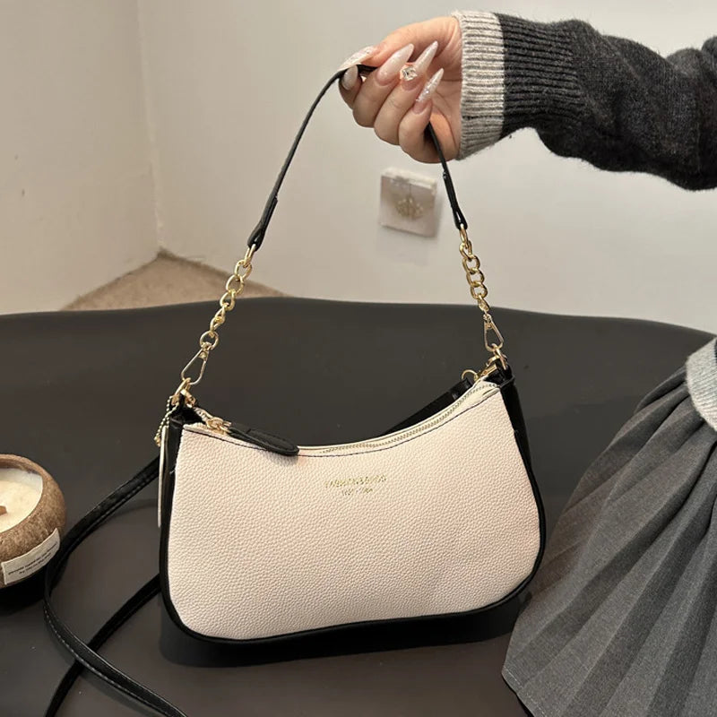 Yogodlns Crossbody Bag For Women - Adjustable Strap Crescent Shoulder PU Leather Zipper Closure