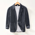Autumn Casual Blazers for Men Daily Commute Suit Male Pure Cotton Corduroy Gray Single Breasted Suit Jackets Man Simle Coats