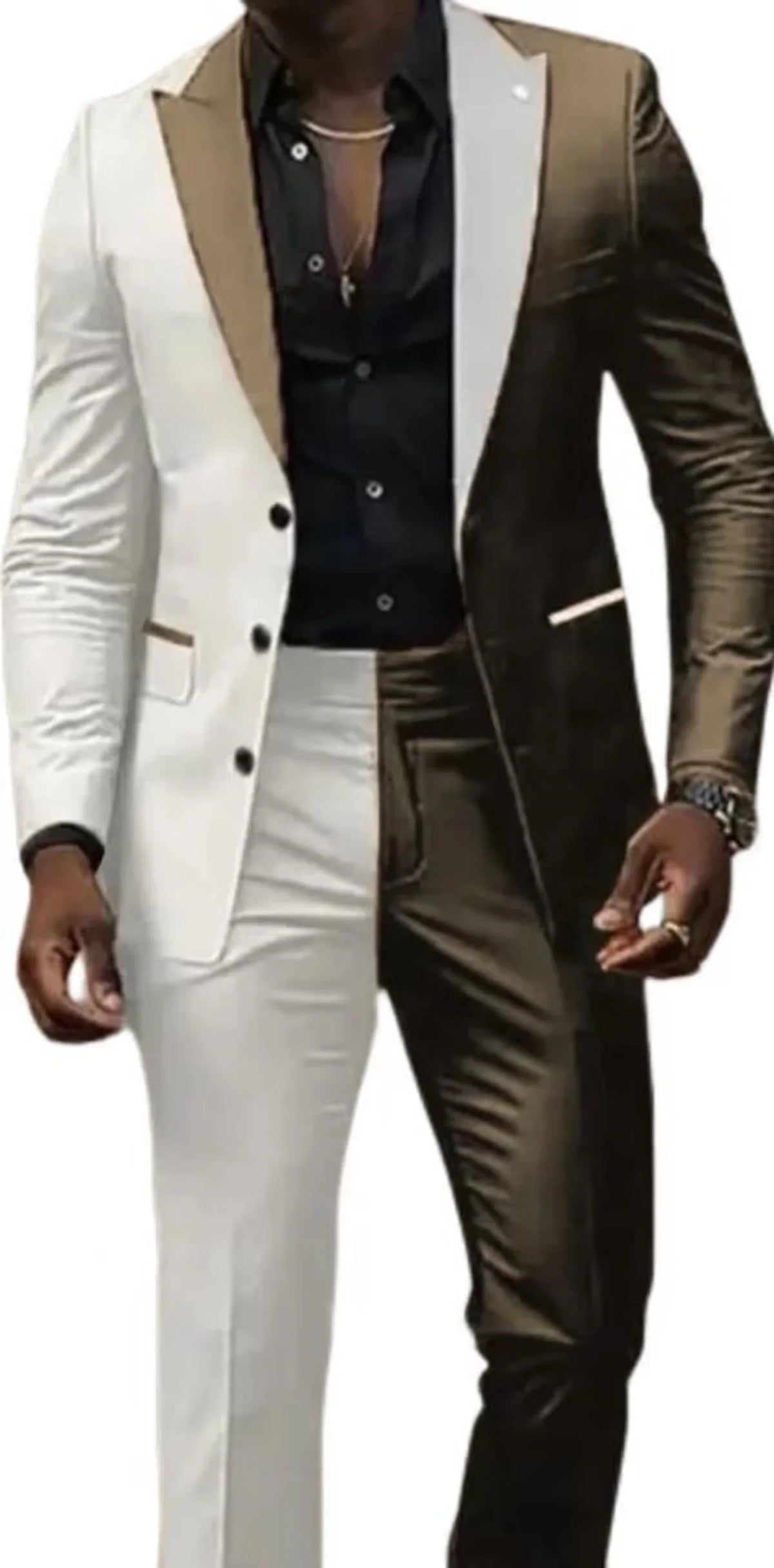 Two Color  Men's Suits 2 Pieces Blazer and Pants Set Single Breasted  Groomsmen Party