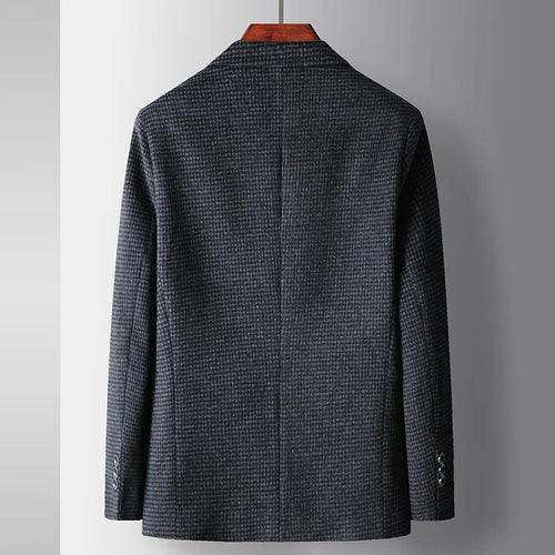 Autumn Winter New Fashion Men's Simple  Casual Business Trendy Loose Cotton Suit Blazers Male Houndstooth Coats Tops Clothes