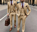 Men's 3 Piece Suit Yellow  Slim Fit Elegant Casual Business Office 3pcs